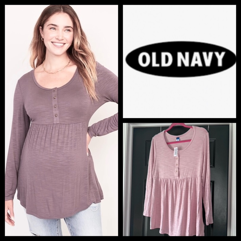 NWT Old Navy Maternity Slub Knit Peplum Hem Tee